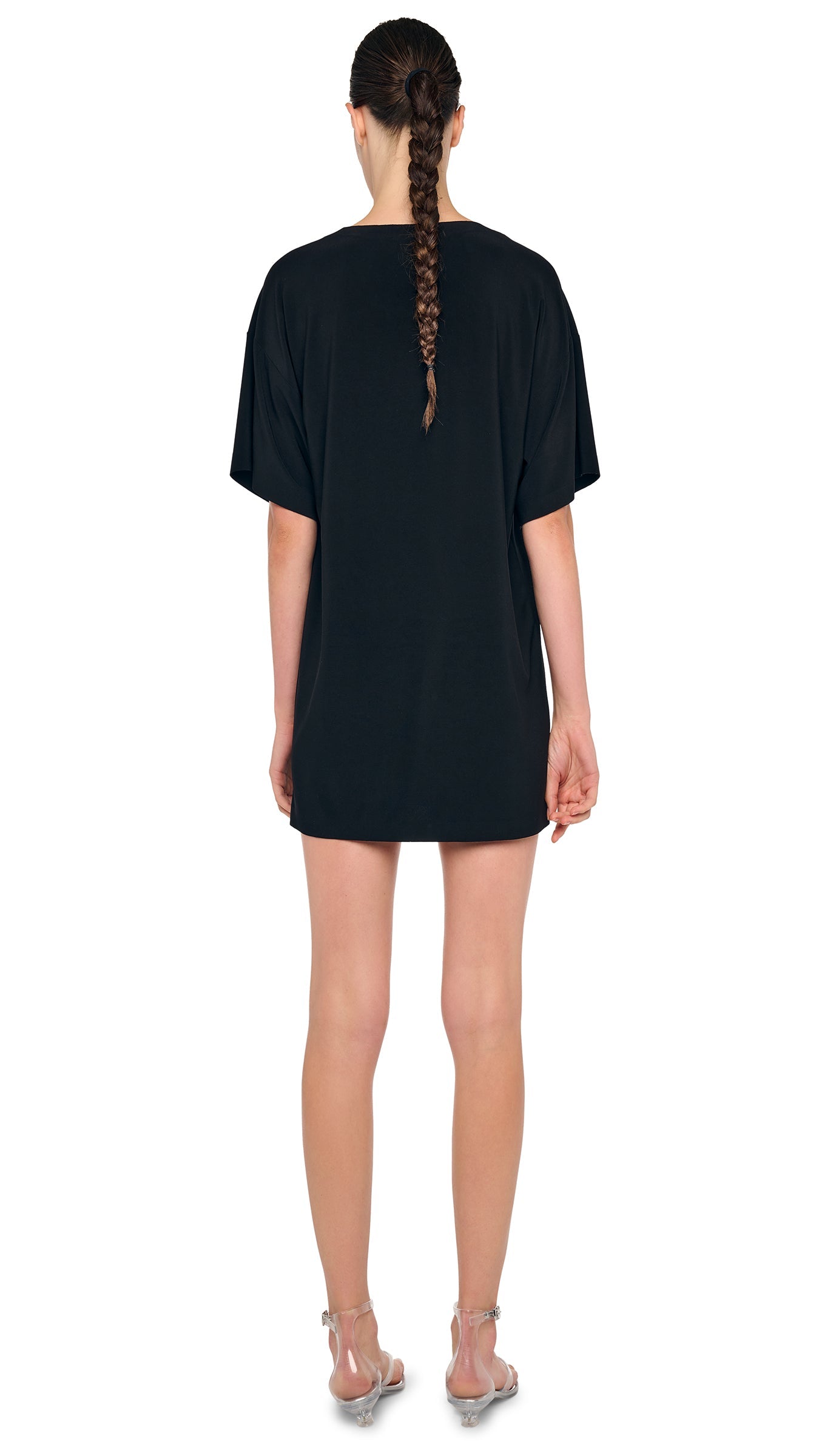 boxy mini dress Norma Kamali Short Sleeve Boxy Mini Dress