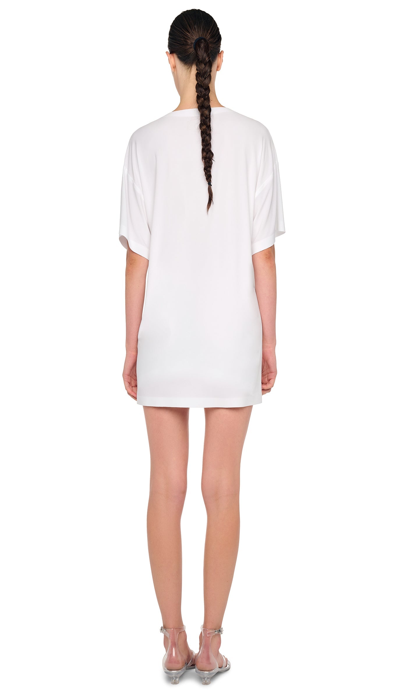 Norma Kamali Short Sleeve Boxy Mini Dress