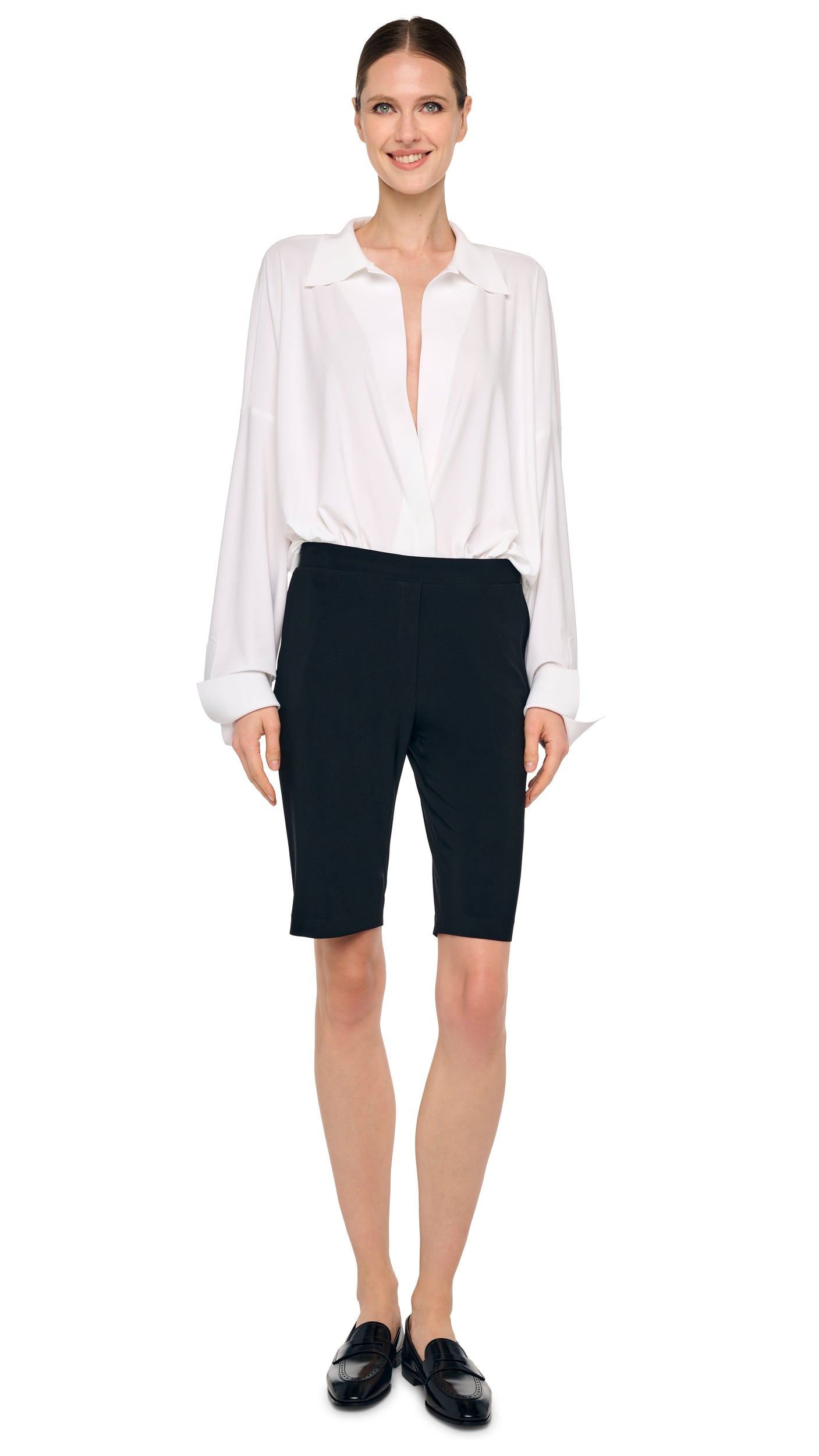 Norma Kamali Flat Front Bermuda Short