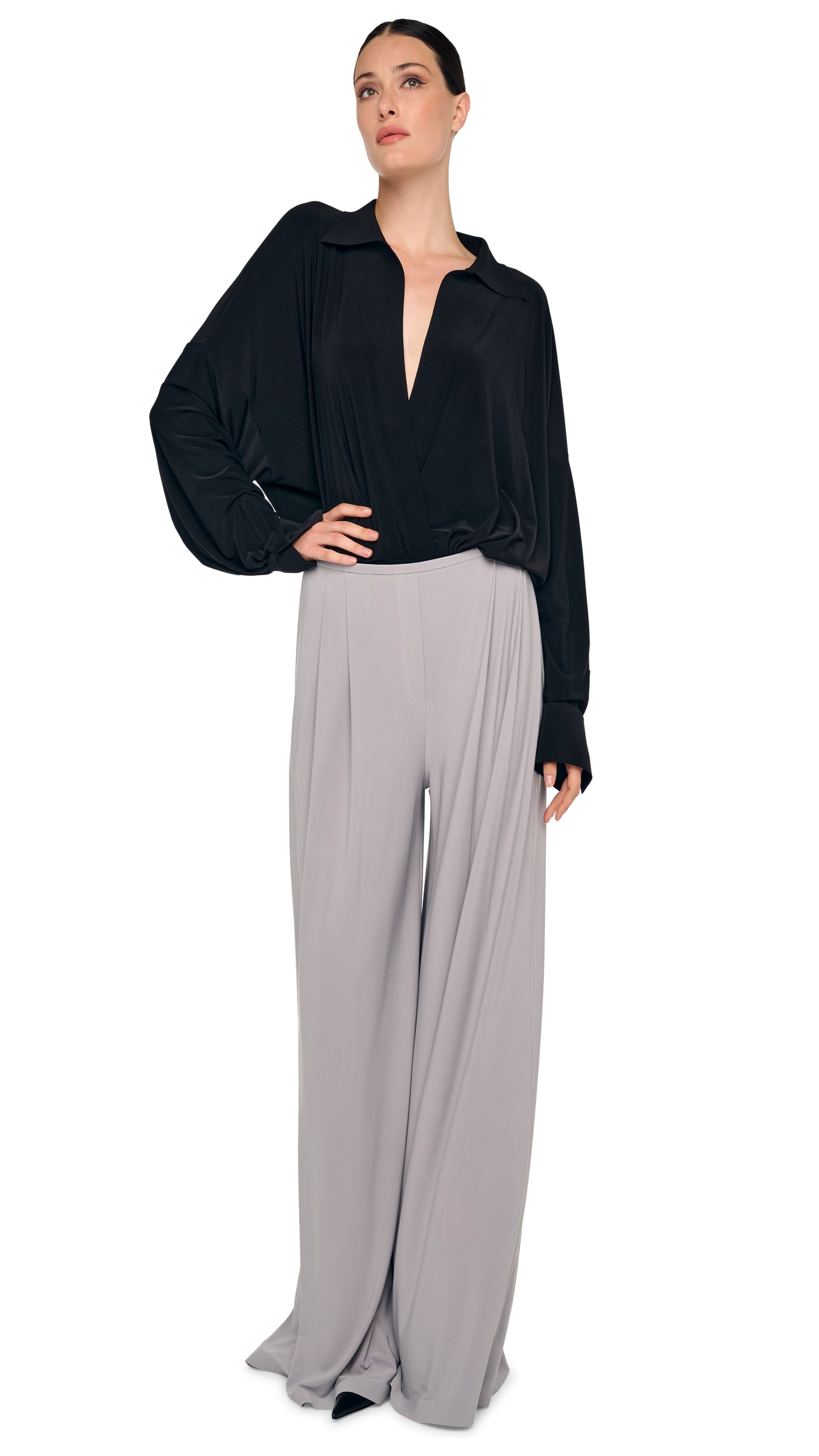 SUPER OS BF NK SHIRT BODYSUIT – Black – Norma Kamali