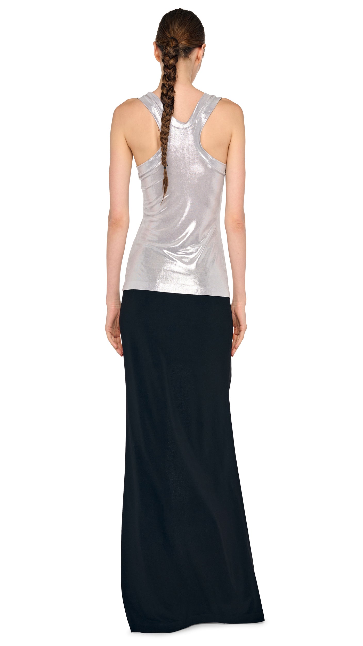 RACER TEE – Silver – Norma Kamali