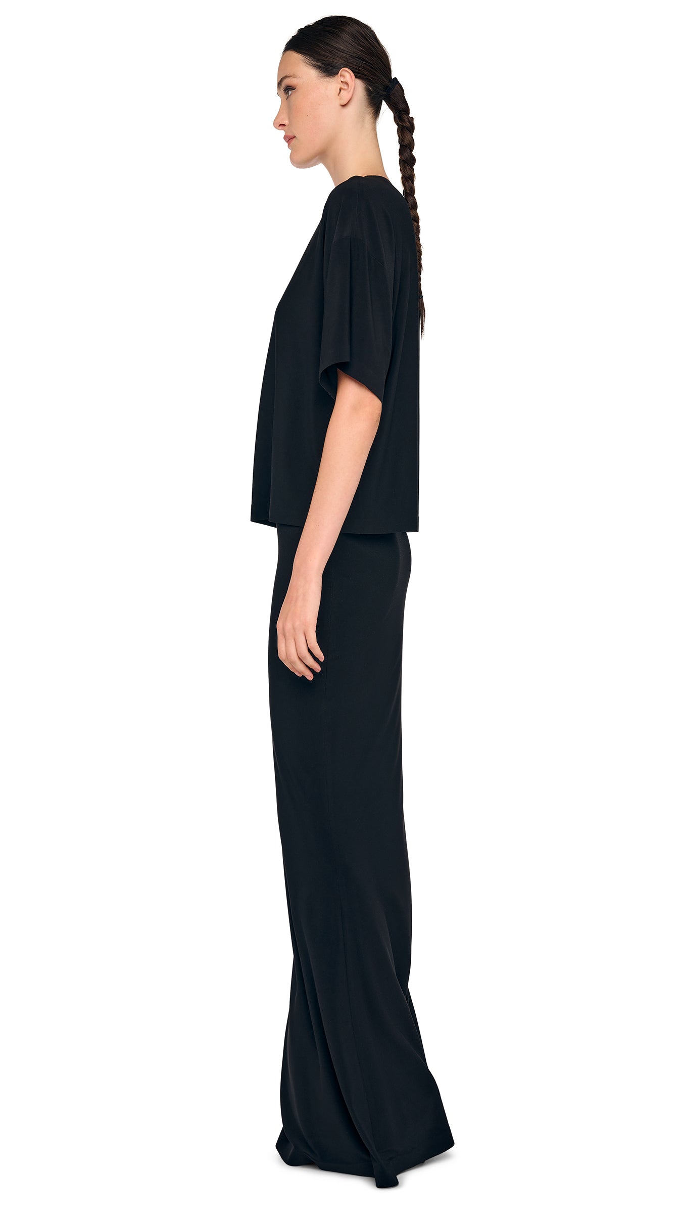 SHORT SLEEVE BOXY T – Black – Norma Kamali