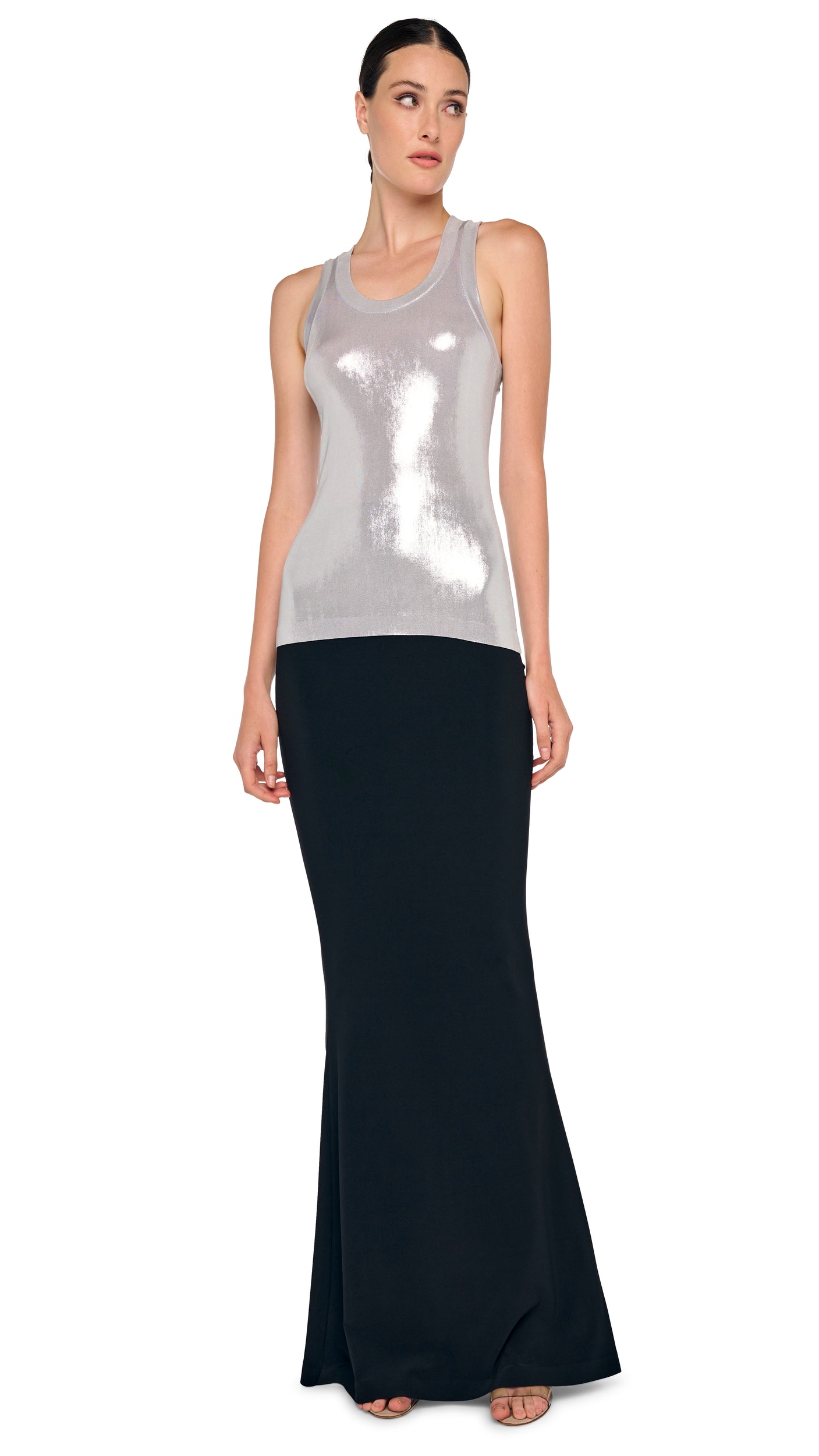 RACER TEE – Silver – Norma Kamali