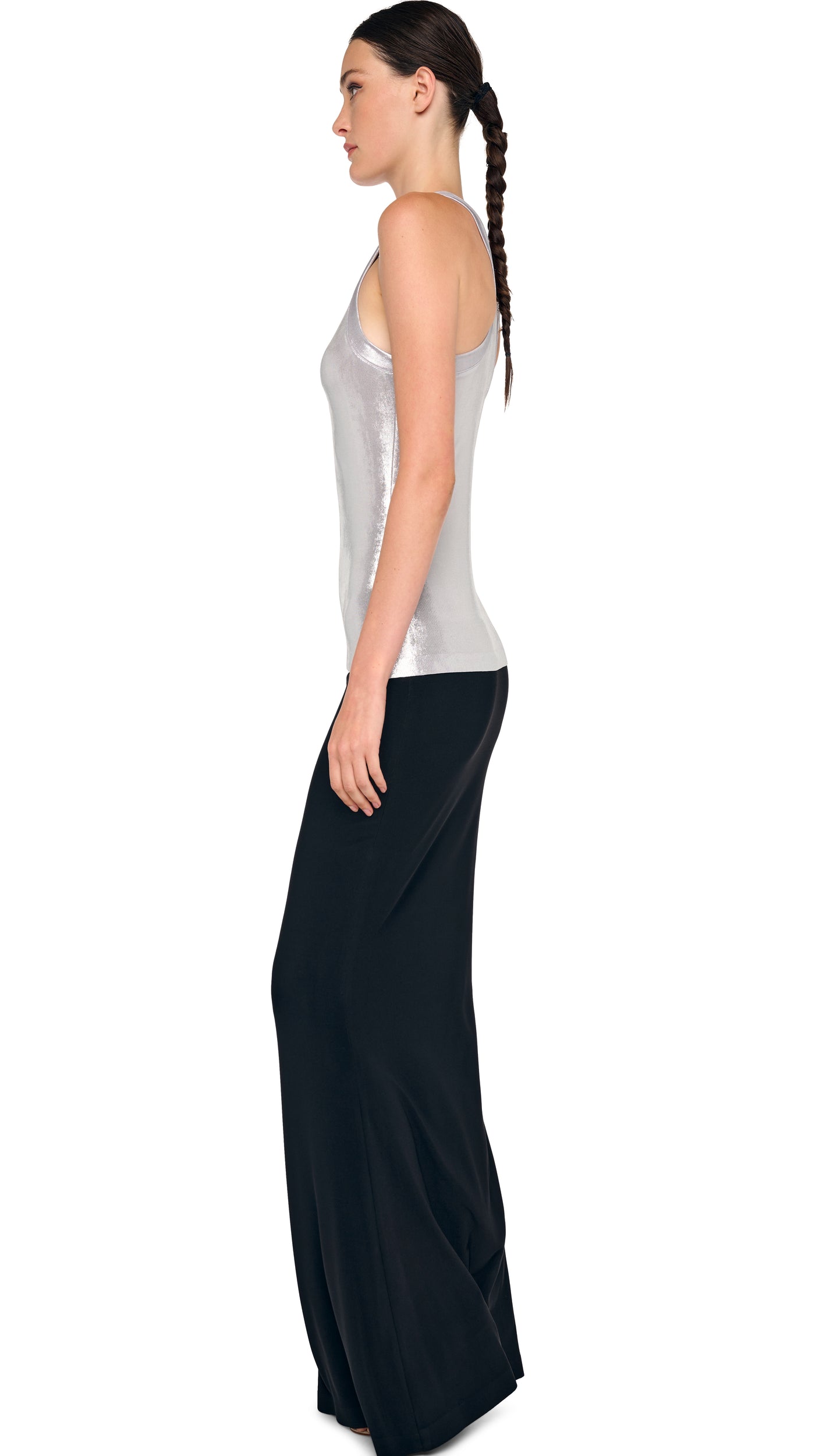 RACER TEE – Silver – Norma Kamali