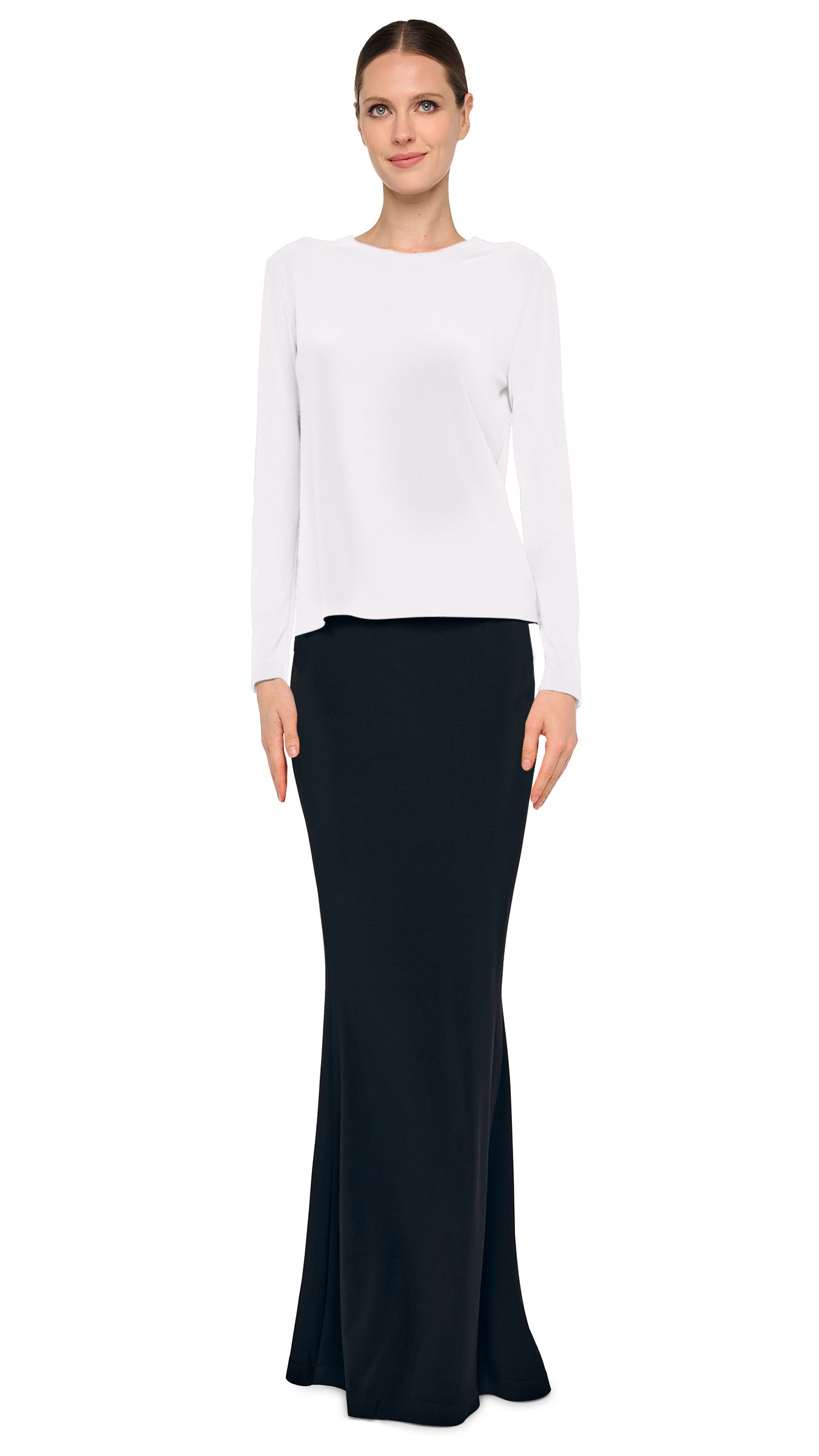 CROPPED LONG SLEEVE T – Snow White – Norma Kamali