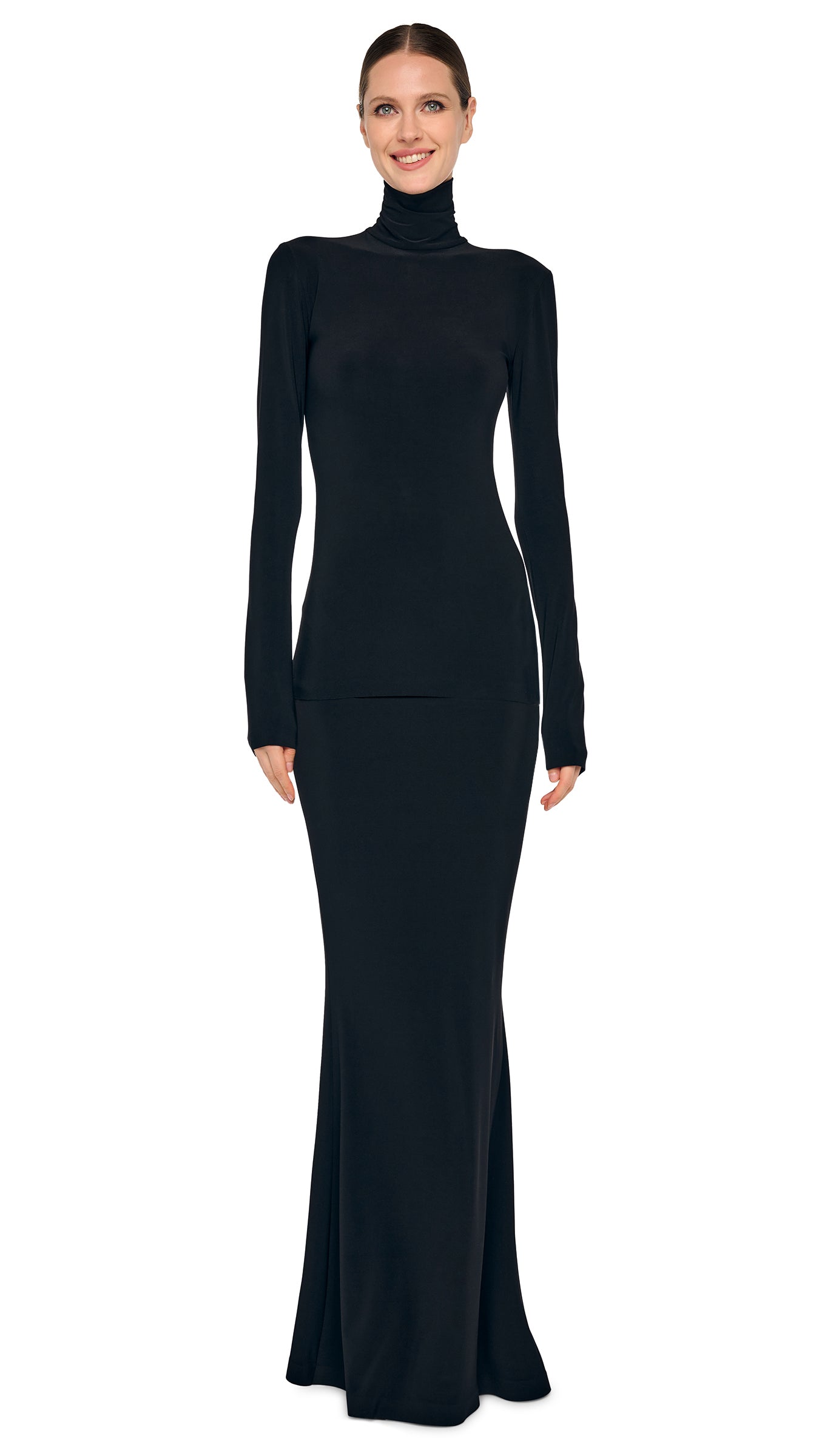 Norma Kamali Slim Fit Long Sleeve Turtle Top - Black / Size XS Norma Kamali Slim Fit Long Sleeve Turtle Top - Black / Size XS