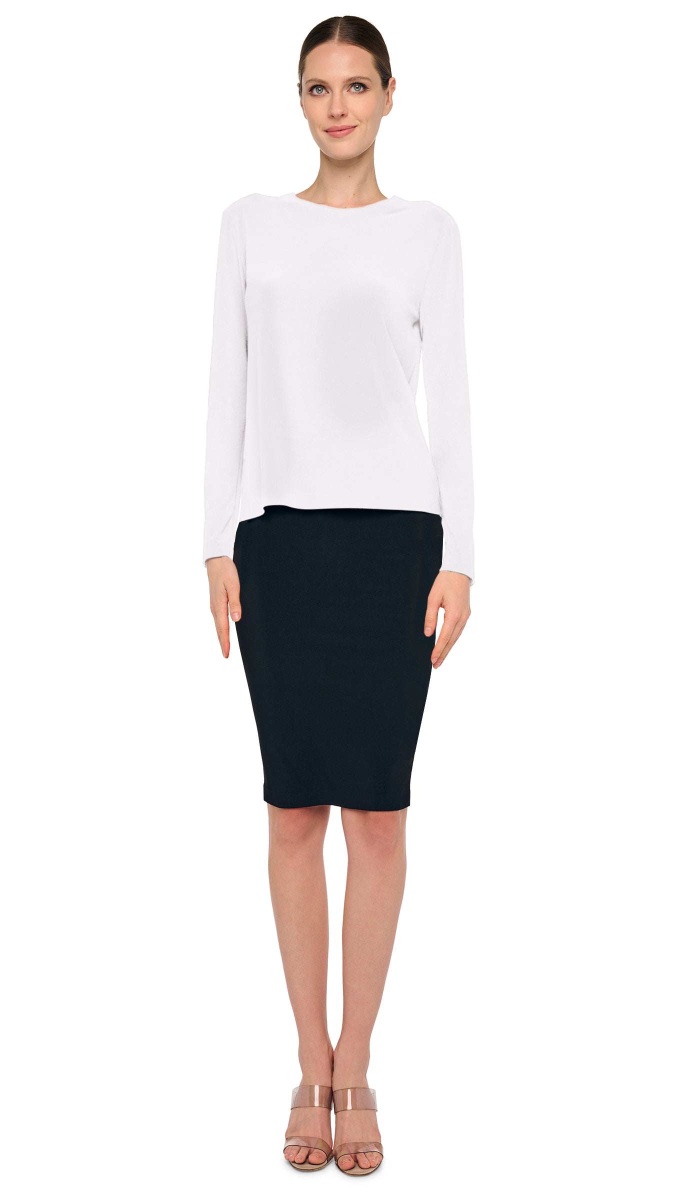 CROPPED LONG SLEEVE T – Snow White – Norma Kamali