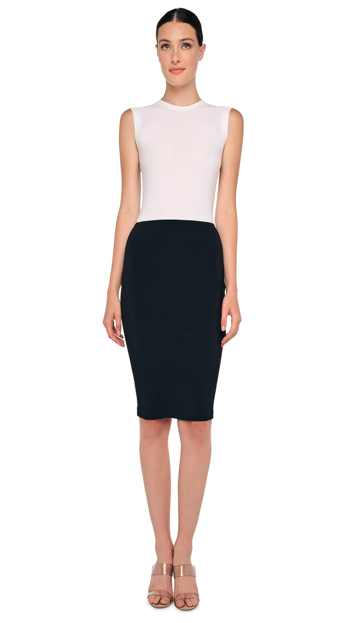 STRAIGHT SKIRT TO KNEE – Black – Norma Kamali