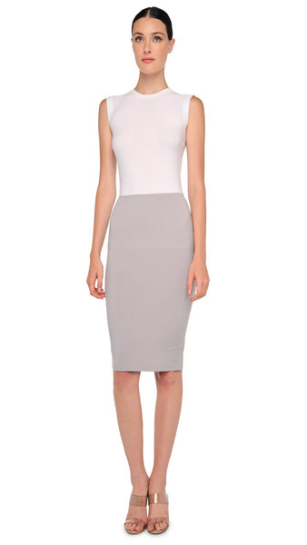 STRAIGHT SKIRT TO KNEE – Grey – Norma Kamali