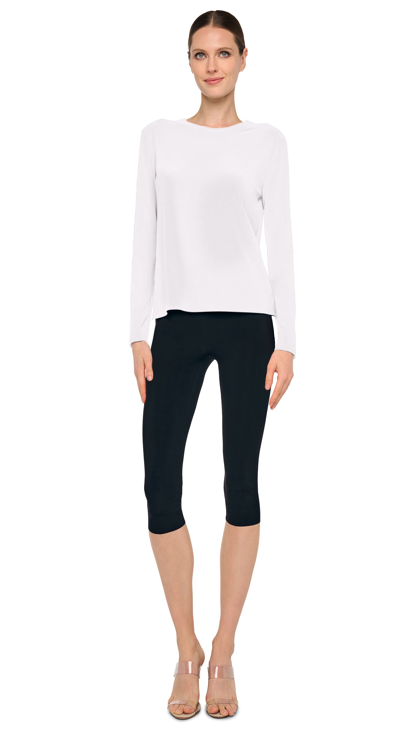 CROPPED LONG SLEEVE T – Snow White – Norma Kamali