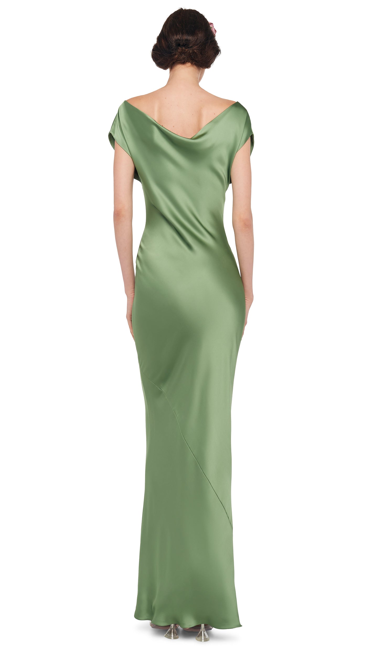 CAP SLEEVE MARIA GOWN Vintage Green Norma Kamali CAP SLEEVE MARIA GOWN Vintage Green Norma Kamali