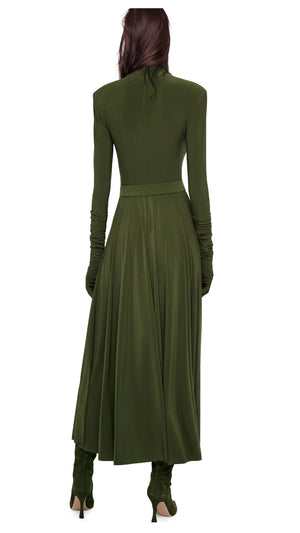 SHOULDER PAD TURTLE FLARED DRESS #3 Thumbnail