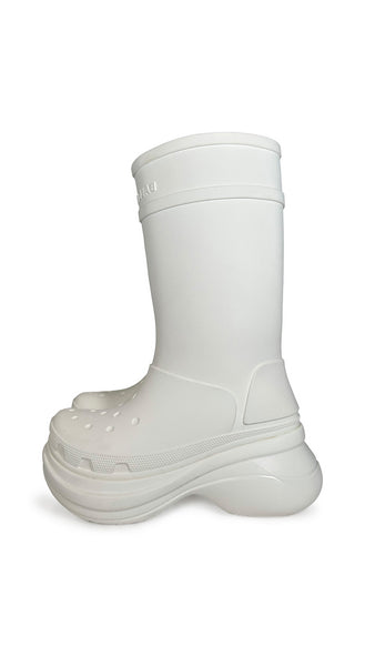 CROCS X BALENCIAGA BOOT TO KNEE – White – Norma Kamali