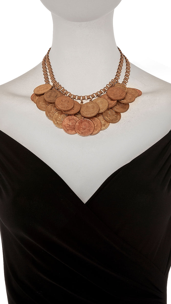 COIN LAYERED NECKLACE AND BRACELET SET #3