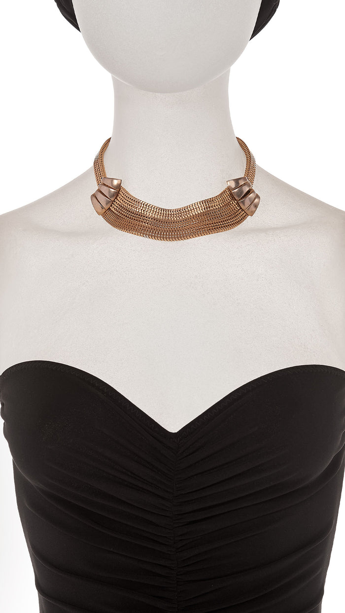 BRASS TIERED CHOKER WITH DETAIL #2