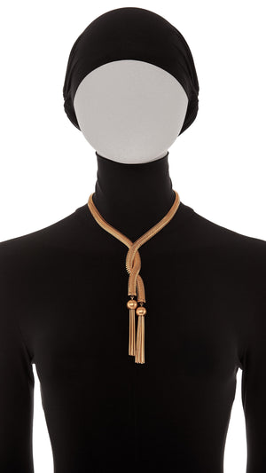 DOUBLE TIE GOLD DROP NECKLACE #2 Thumbnail