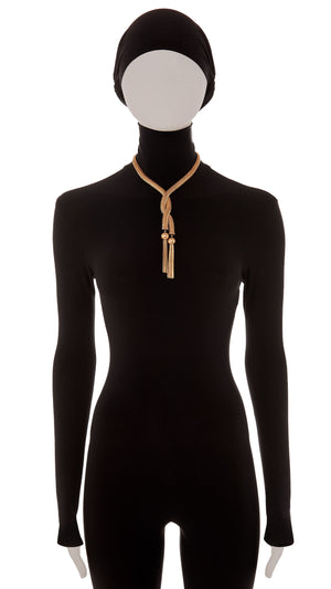 DOUBLE TIE GOLD DROP NECKLACE #1 Thumbnail
