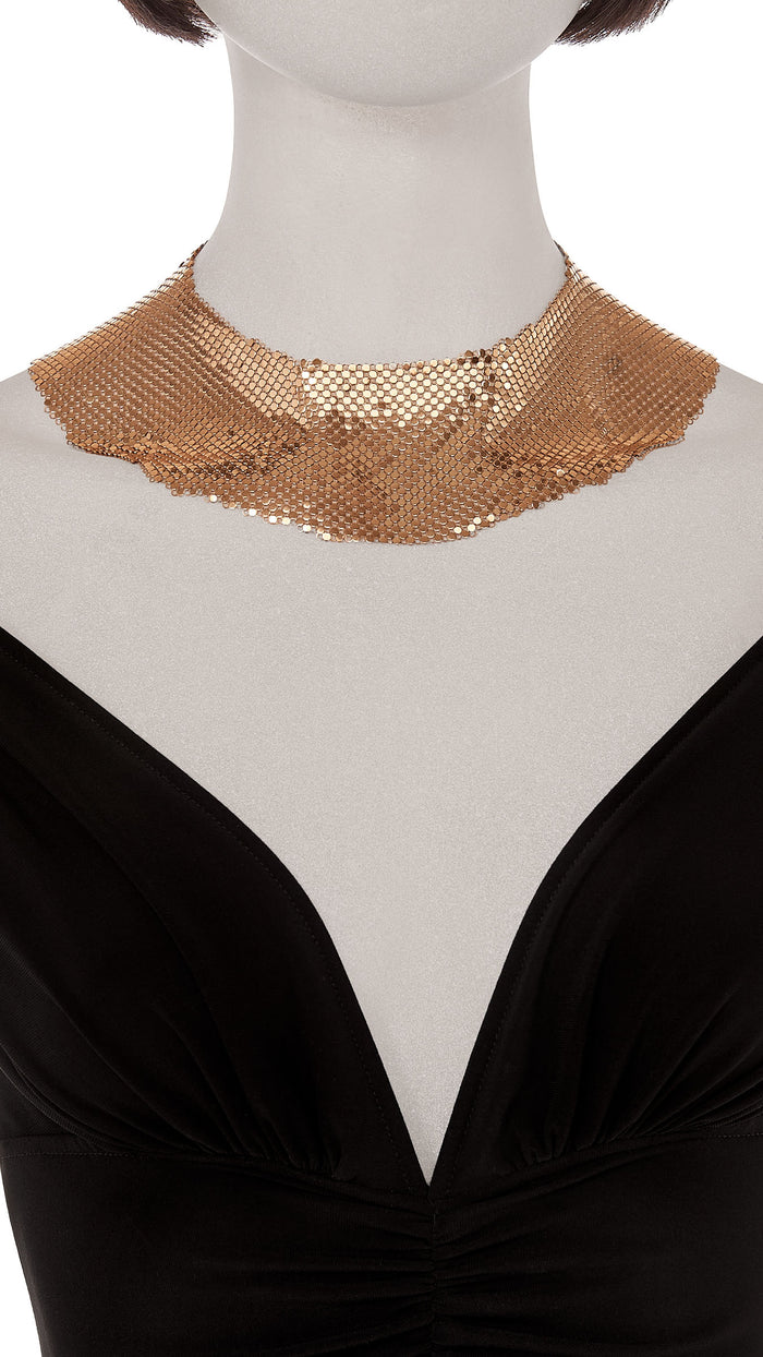 MESH GOLD WIDE CHOKER #3