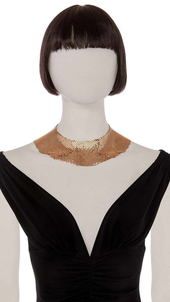 MESH GOLD WIDE CHOKER #2