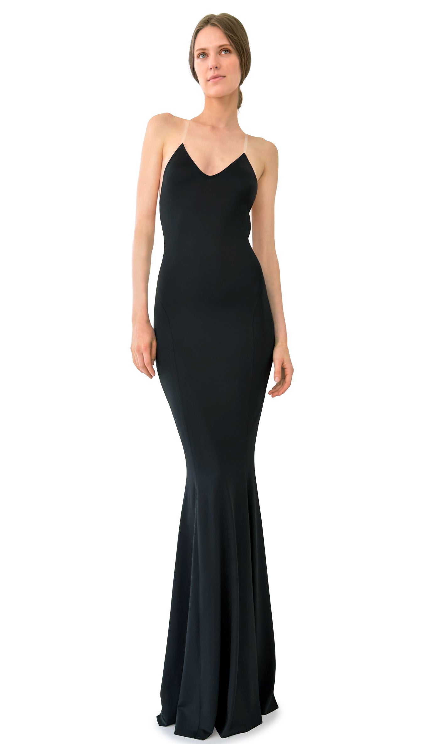 INVISIBLE FISHTAIL GOWN - Black / XXS