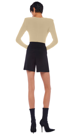 SHOULDER PAD LONG SLEEVE CREW TOP #3 Thumbnail