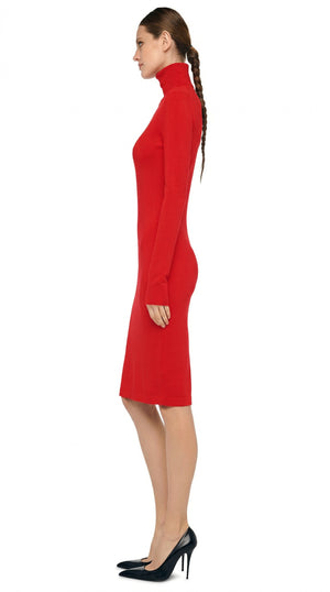 LONG SLEEVE TURTLENECK DRESS TO KNEE #2 Thumbnail