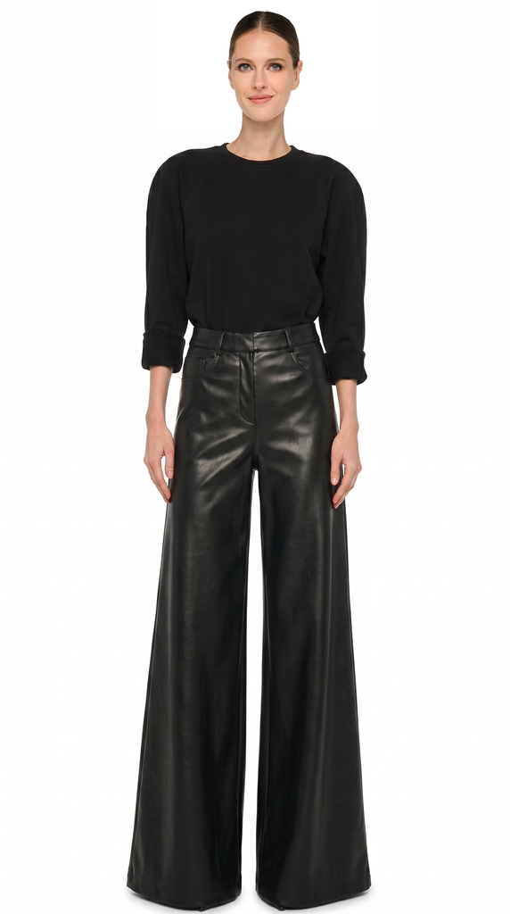 WIDE LEG JEAN – Black – Norma Kamali