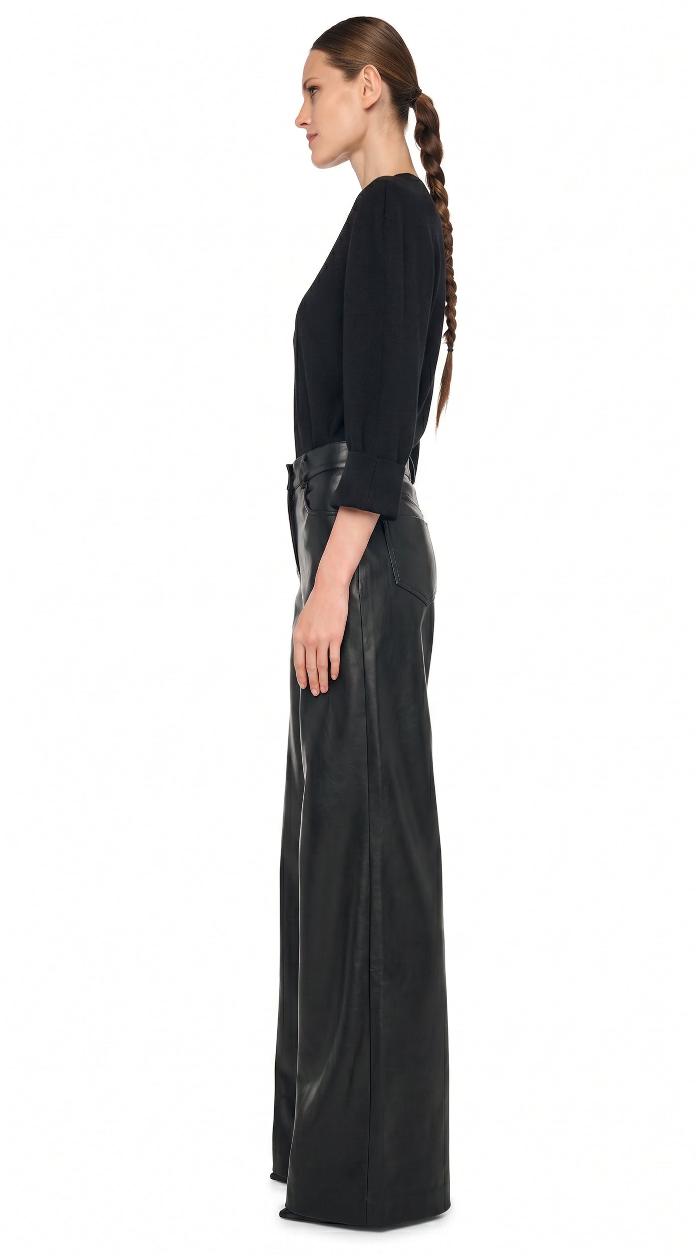 WIDE LEG JEAN – Black – Norma Kamali
