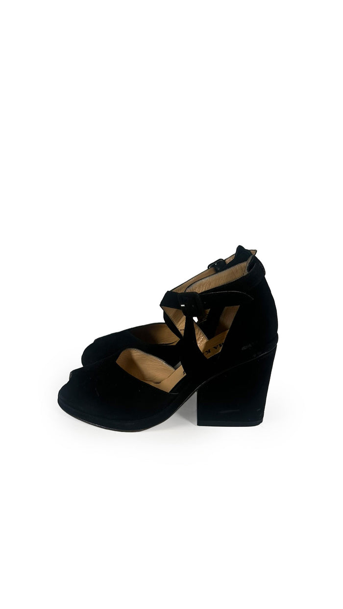 NORMA KAMALI SUEDE HEELED SANDAL #1