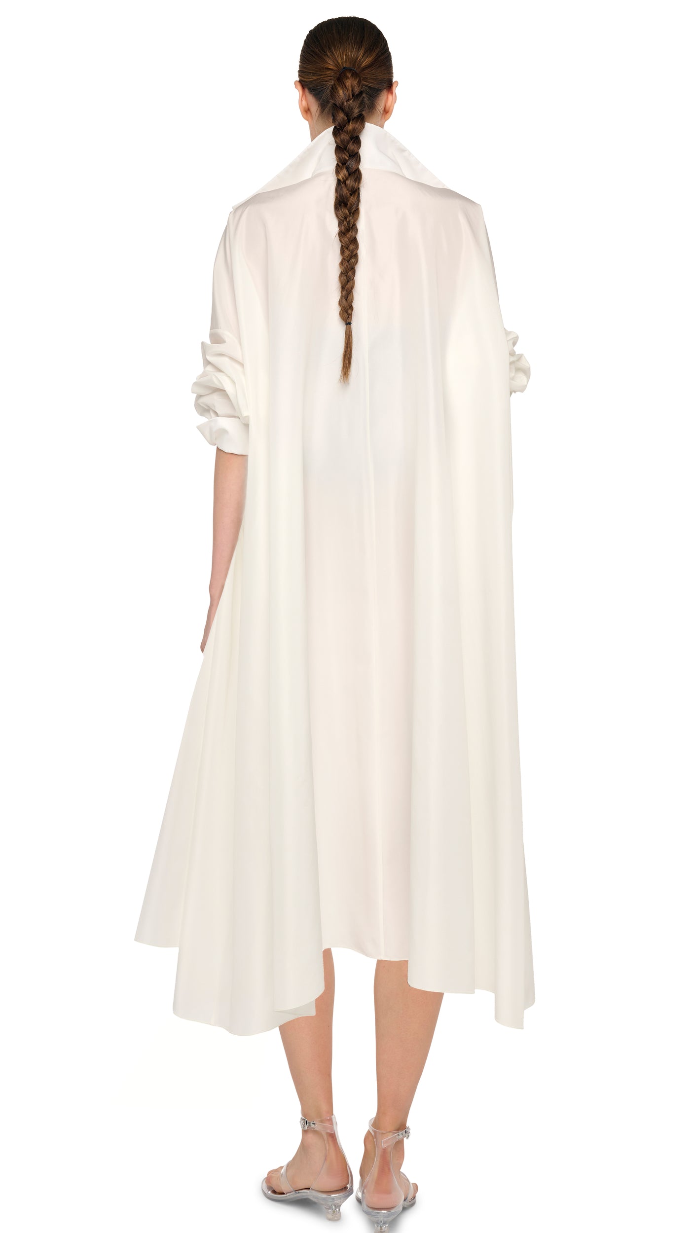 norma kamali oversized shirt dress Super Oversized Boyfriend Neck Flared Shirt Dress