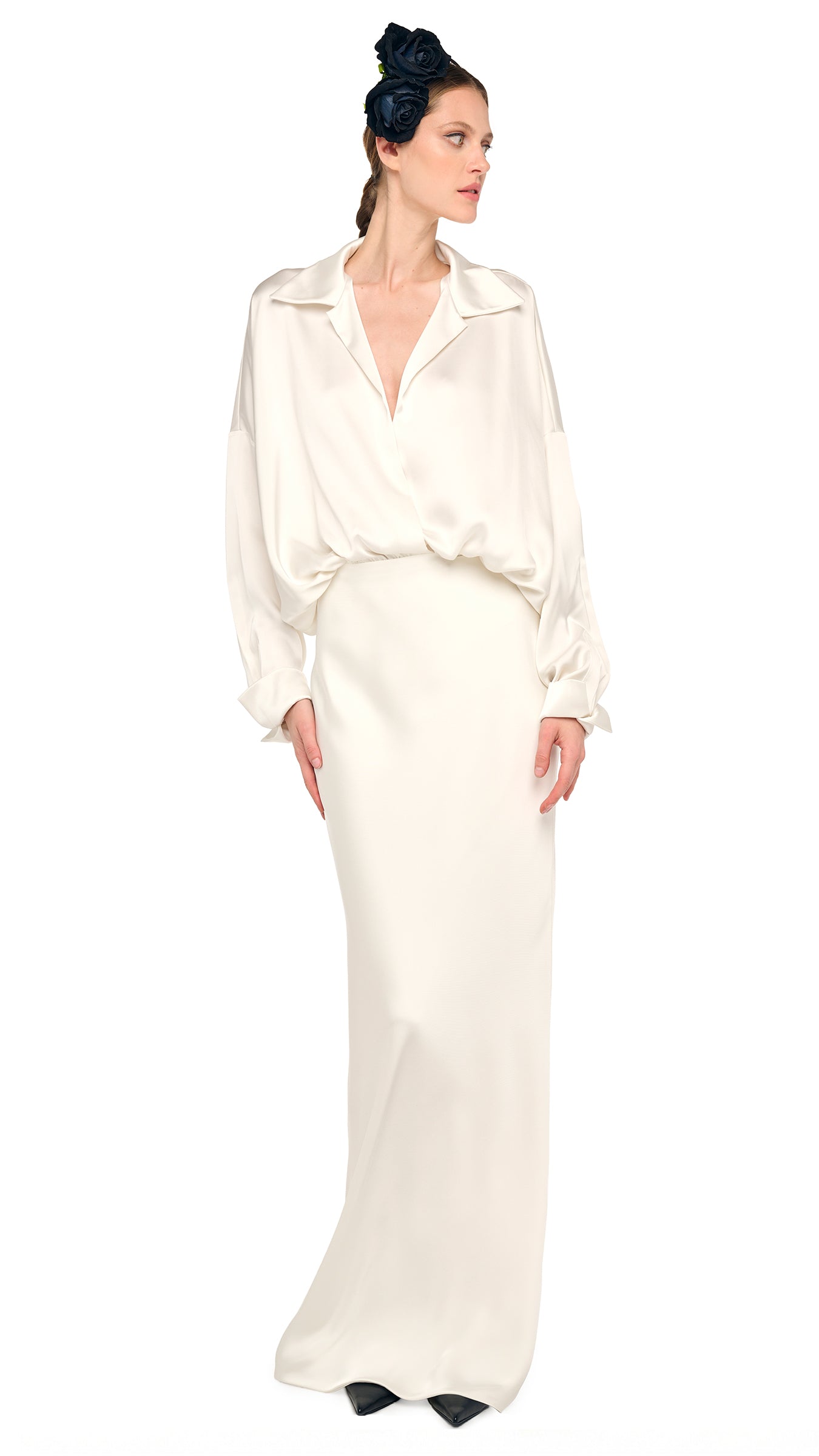 BIAS OBIE SKIRT – Porcelain – Norma Kamali