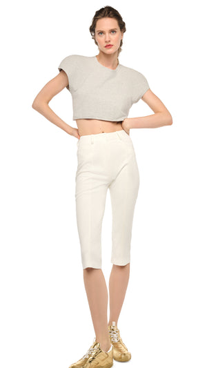 CAP SLEEVE BOMBER CROPPED TOP #1 Thumbnail