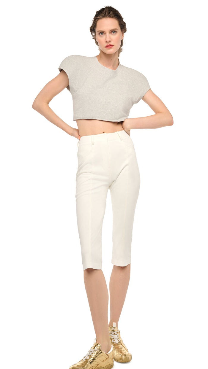 CAP SLEEVE BOMBER CROPPED TOP #1