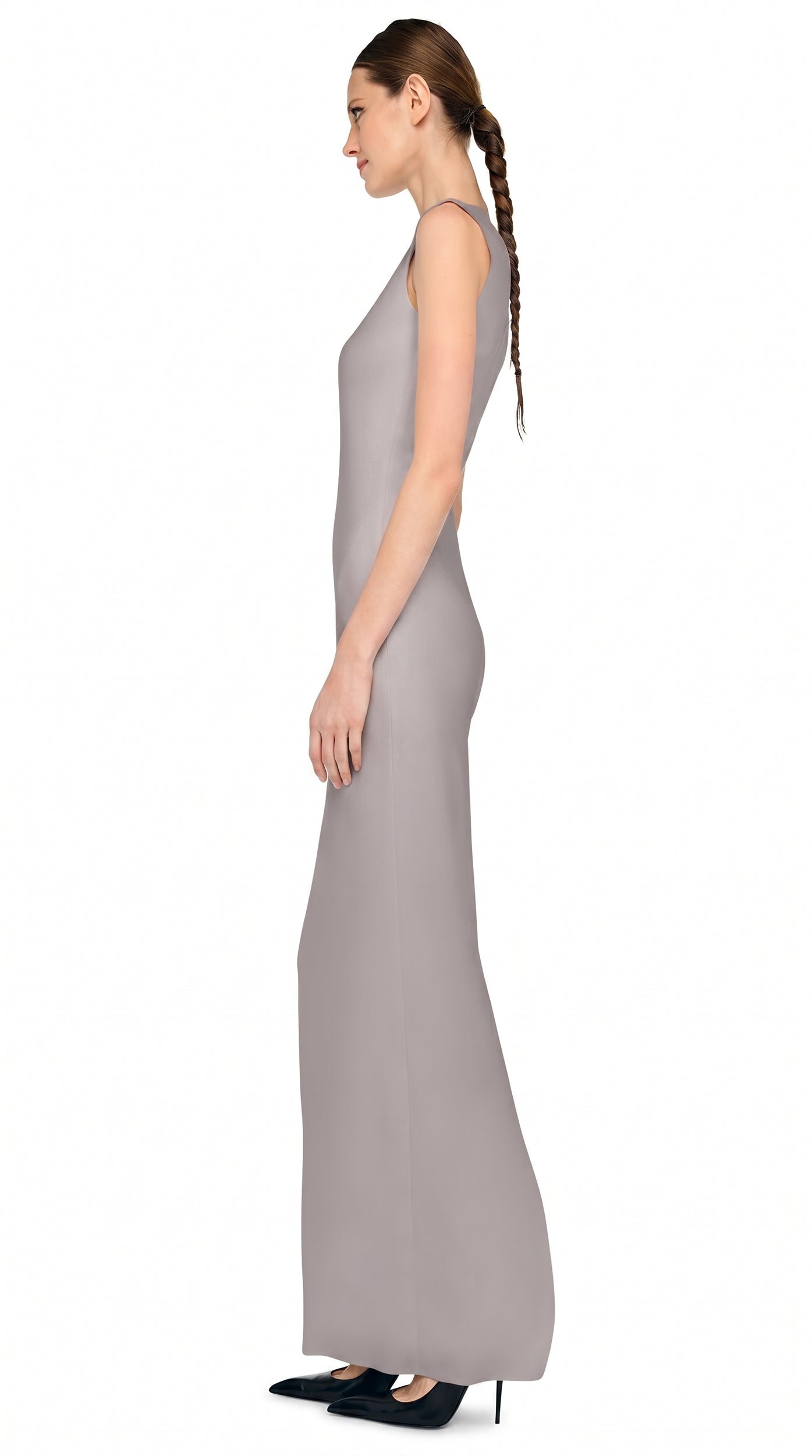 grey sleeveless maxi dress SLEEVELESS LONG DRESS – Grey – Norma Kamali