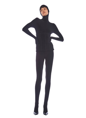 LONG SLEEVE SKULL CAP CATSUIT WITH FOOTIE & GLOVES #1 Thumbnail
