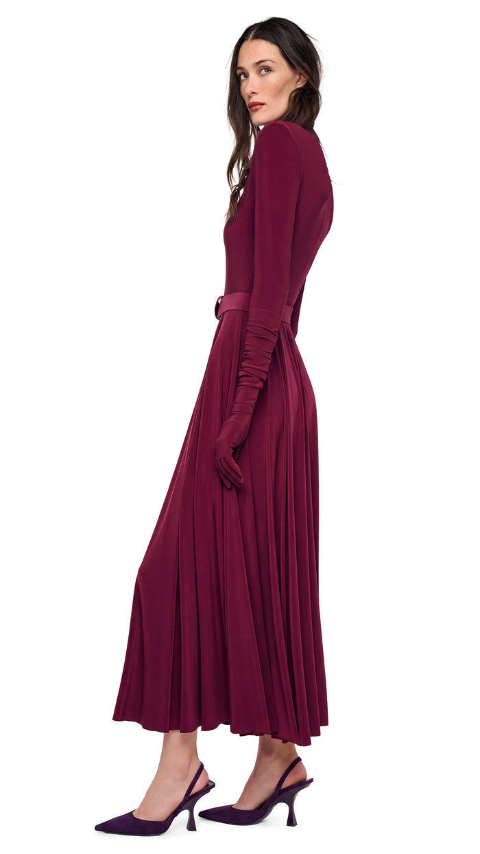 SHOULDER PAD TURTLE FLARED DRESS #2