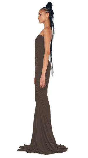 STRAPLESS SHIRRED FRONT FISHTAIL GOWN #2 Thumbnail