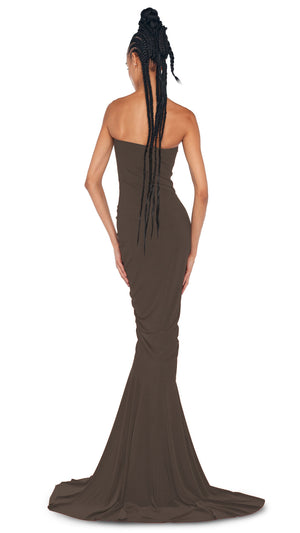 STRAPLESS SHIRRED FRONT FISHTAIL GOWN #3 Thumbnail