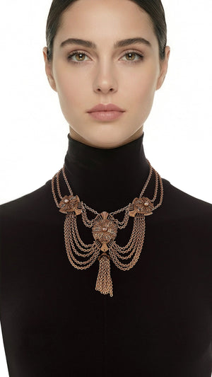 CHAIN DROP NECKLACE WITH TASSEL #2 Thumbnail