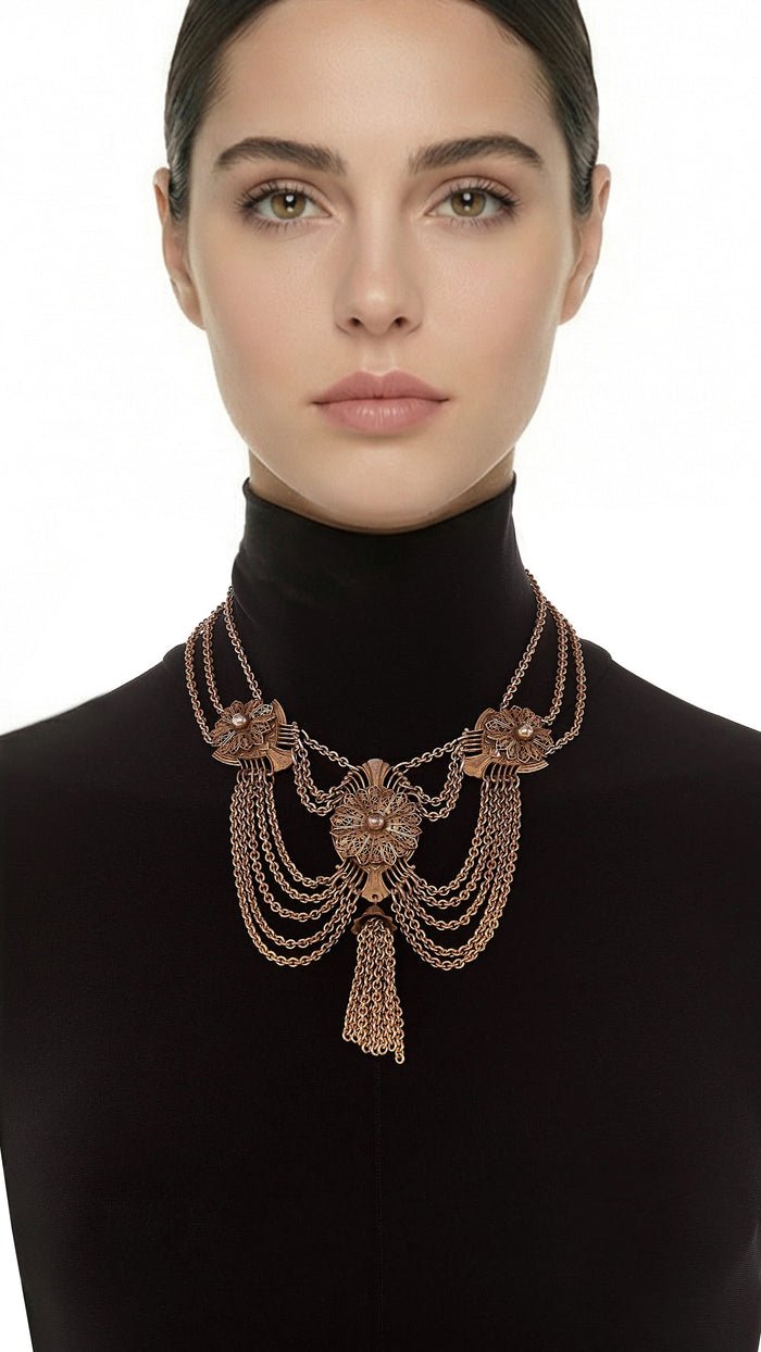 CHAIN DROP NECKLACE WITH TASSEL #2
