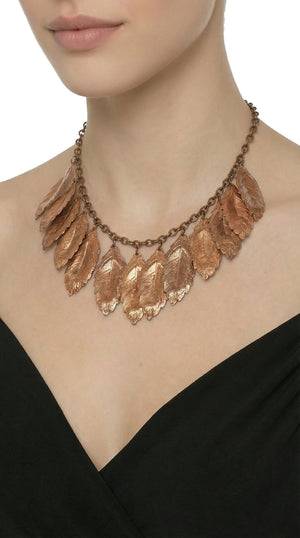 BRASS LEAF TIERED NECKLACE #2 Thumbnail