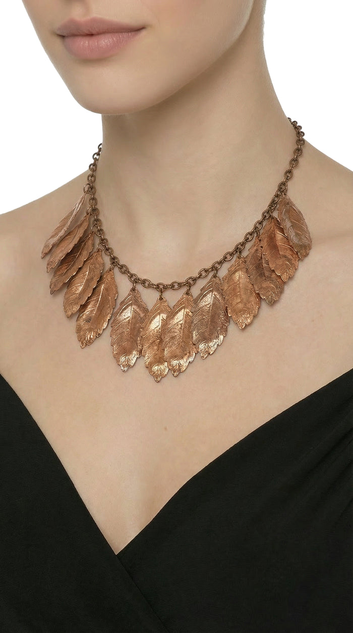 BRASS LEAF TIERED NECKLACE #2