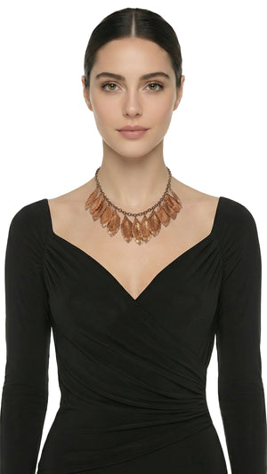BRASS LEAF TIERED NECKLACE #1 Thumbnail