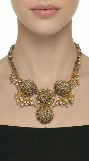 MIRIAM HASKELL STONE/BRASS NECKLACE #2 Thumbnail