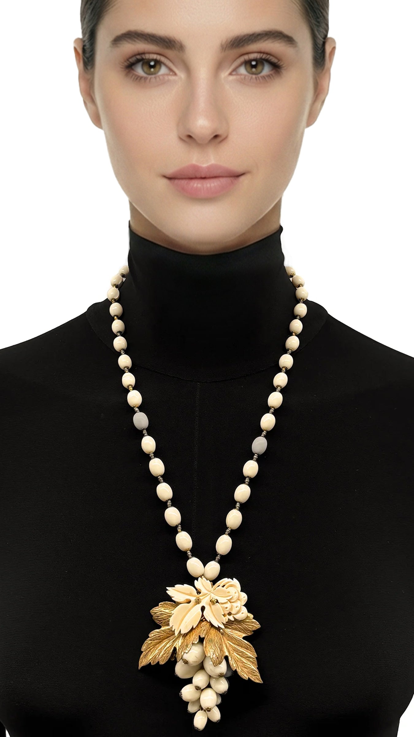 MIRIAM HASKELL BEADED PENDANT NECKLACE – Bead – Norma Kamali