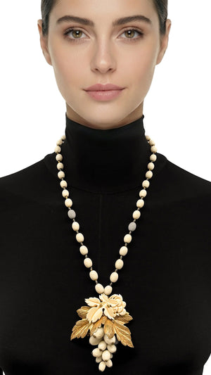 MIRIAM HASKELL BEADED PENDANT NECKLACE – Bead – Norma Kamali