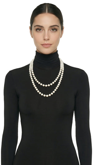 WHITE BEADED NECKLACE #1 Thumbnail