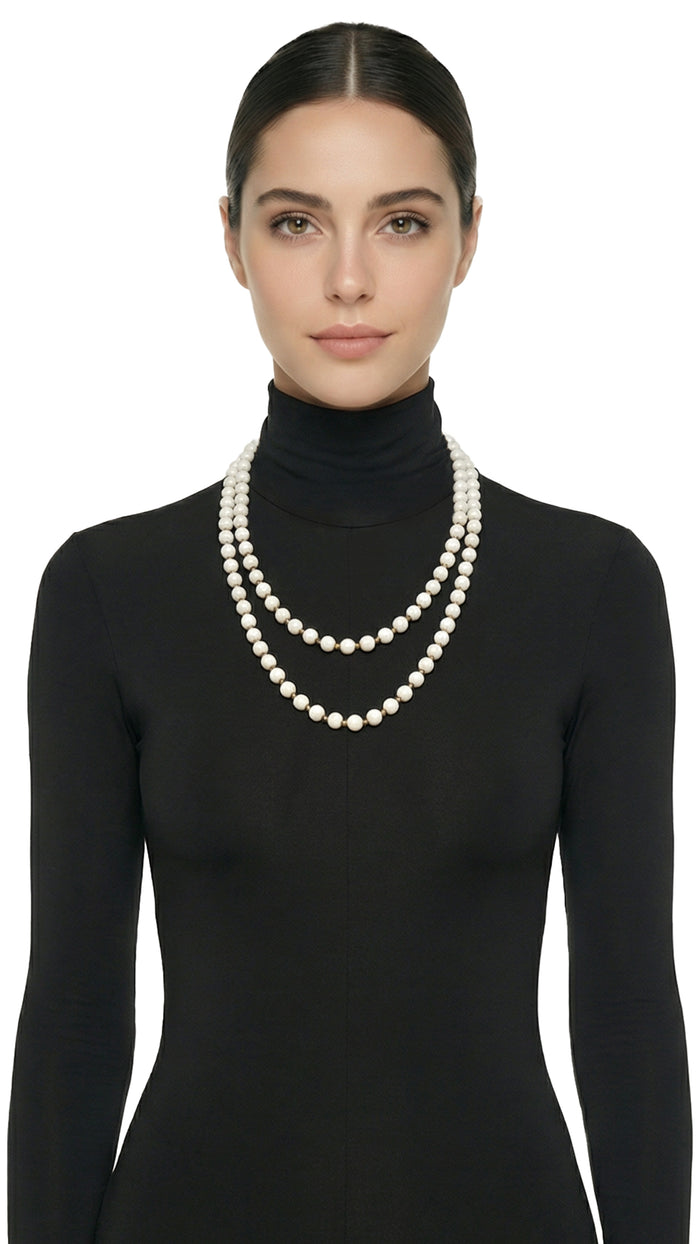 WHITE BEADED NECKLACE #1