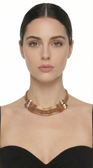 BRASS TIERED CHOKER WITH DETAIL #2 Thumbnail