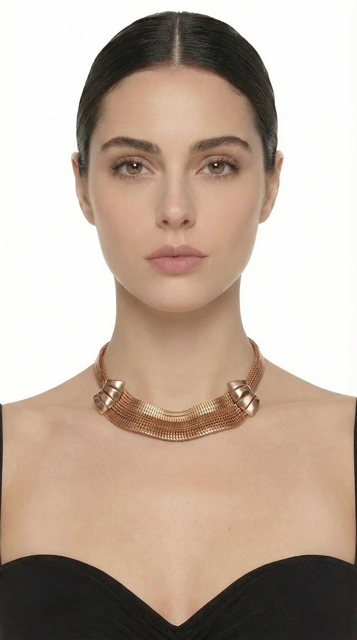 BRASS TIERED CHOKER WITH DETAIL #2